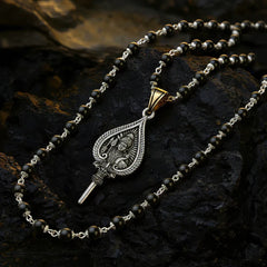 Karungali Mala with Lord Murugan Vel Pendant