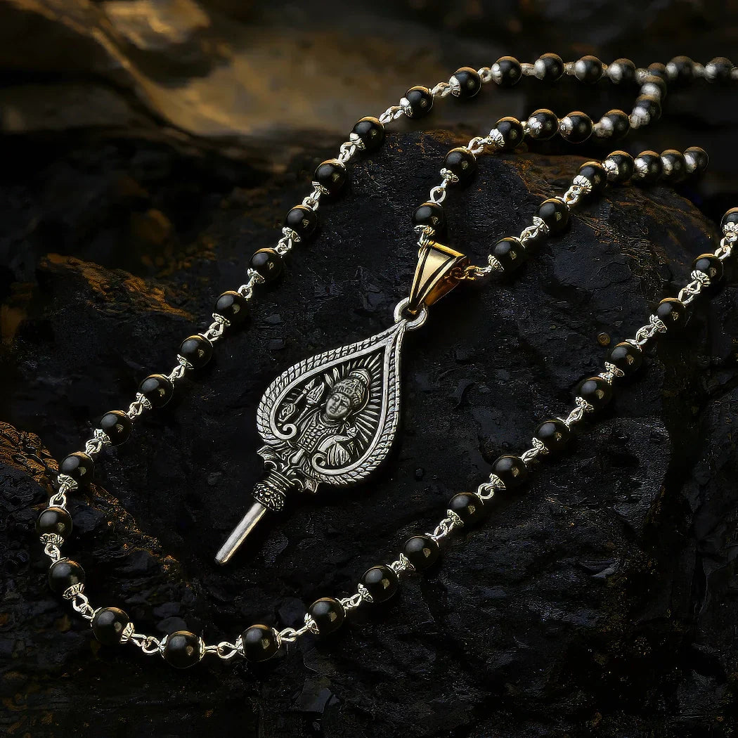 Karungali Mala with Lord Murugan Vel Pendant