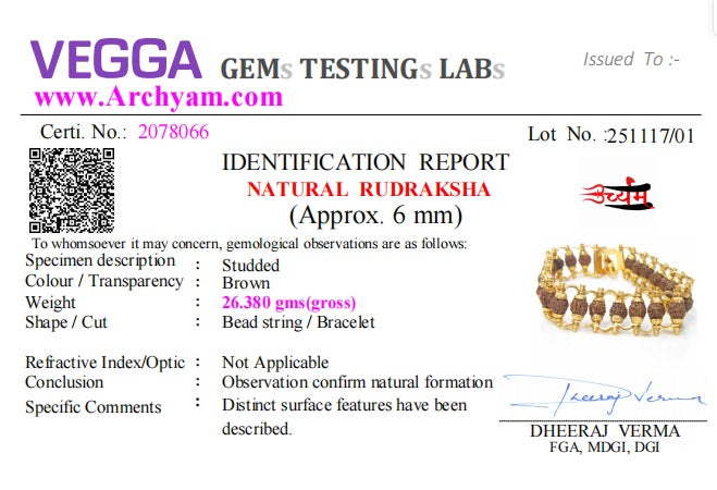 Rudraksha Bracelet Gold Plated