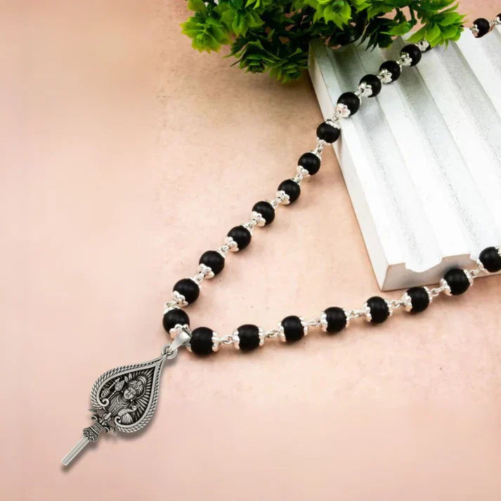 Karungali Mala with Lord Murugan Vel Pendant
